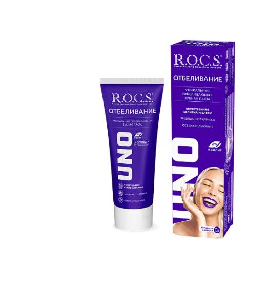 фото упаковки ROCS Uno Зубная паста Отбеливающая